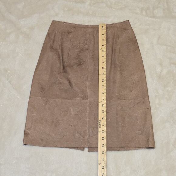 Vintage Winlit Genuine Leather Skirt Women’s 5/6 Tan Brown Made in Korea 80s 90s - Picture 13 of 15
